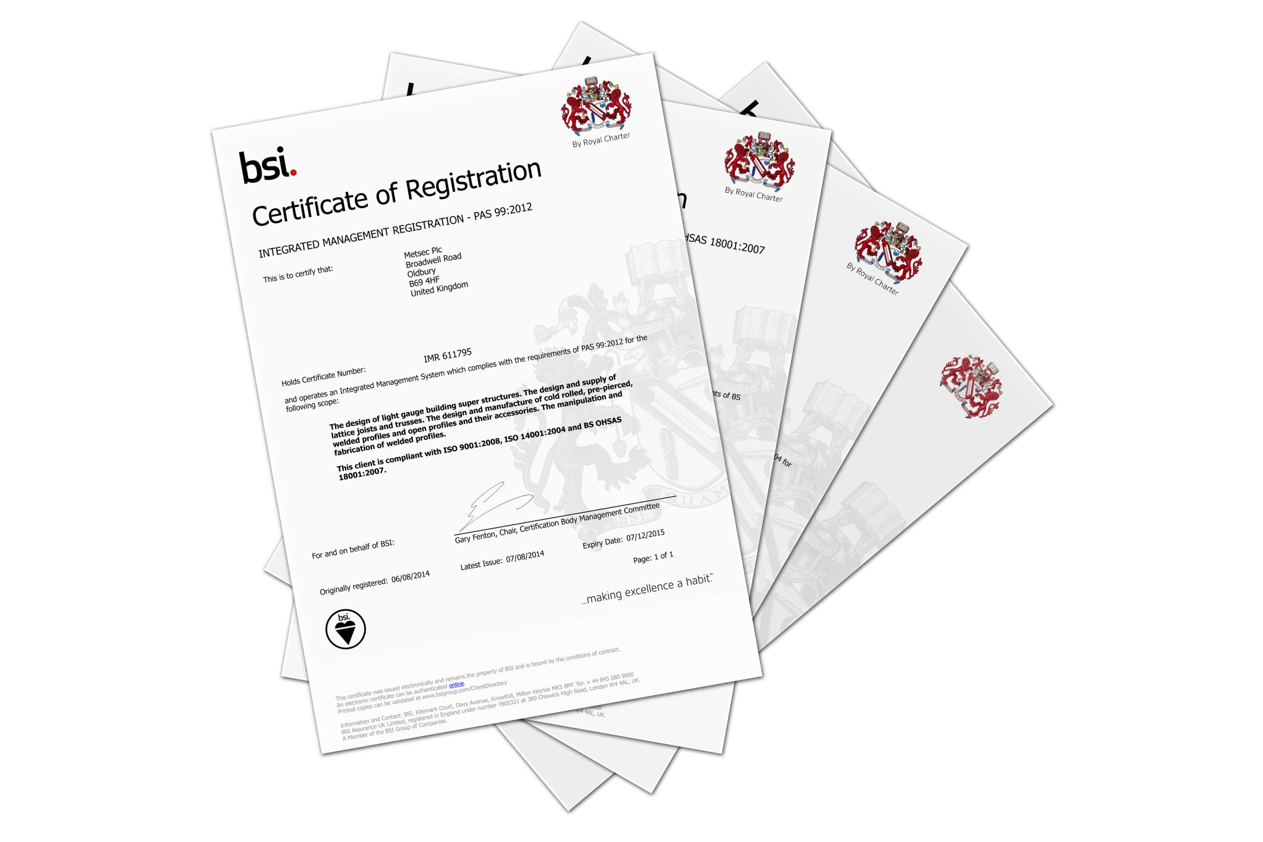 Metsec Becomes First ‘PAS 99:2012 Integrated Management’ Certified Cold Roll Forming Specialist