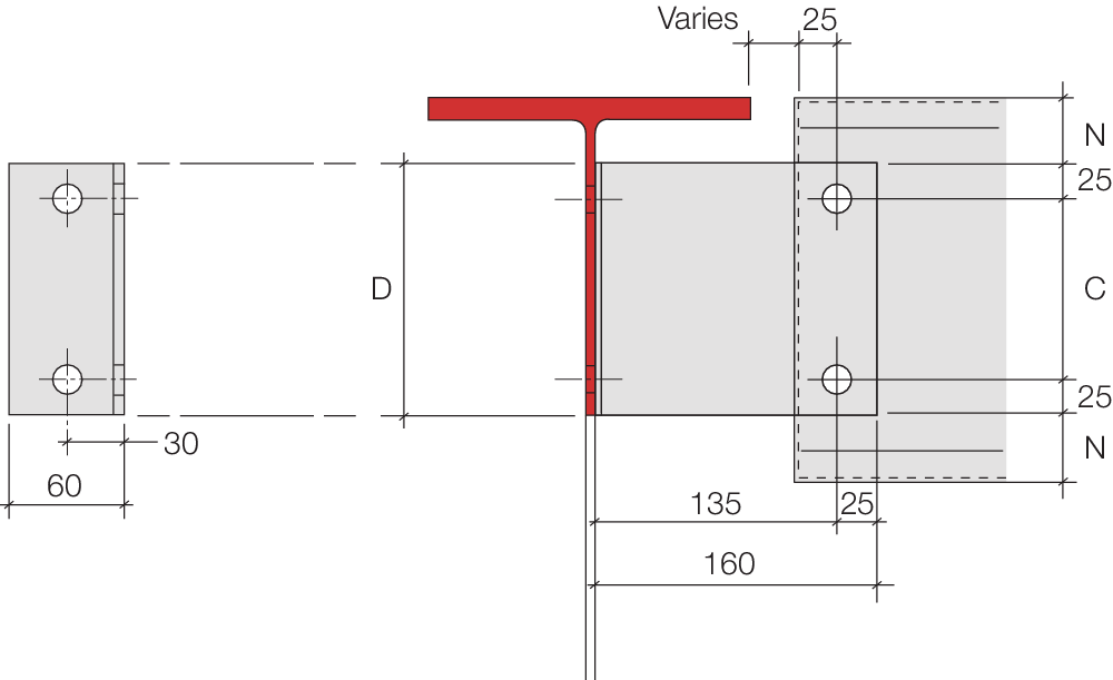 mezzanine inset web cleats