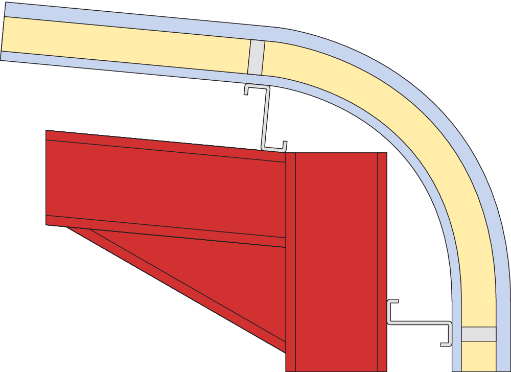 Curved eaves