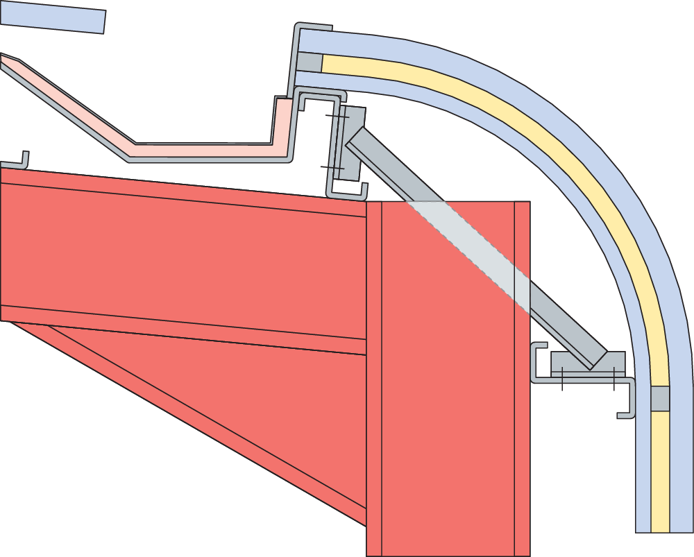 curved eaves concealed gutter