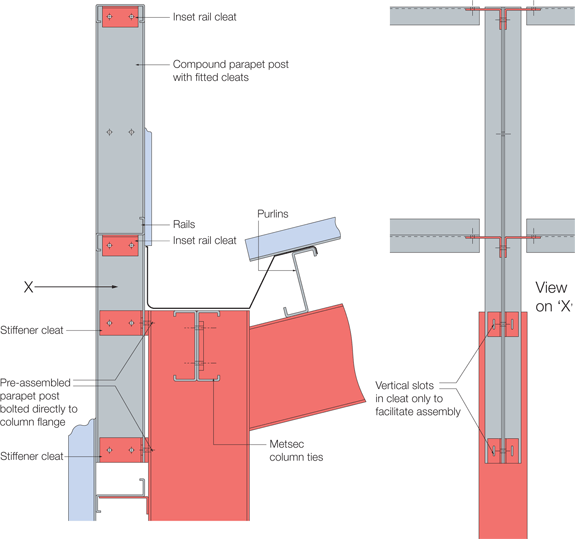 parapet posts pre assembled