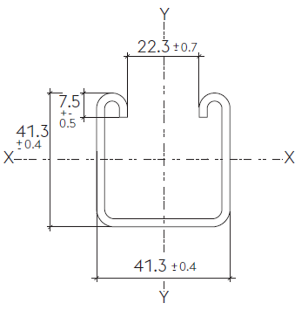 Metal Framing - Sectional Dimensions