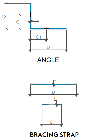 Metframe angle and bracing strap